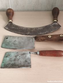 Antiguidades: CUCHILLO HACHA COCINA CARNICERO -ANTIGUOS LOTE DE 3